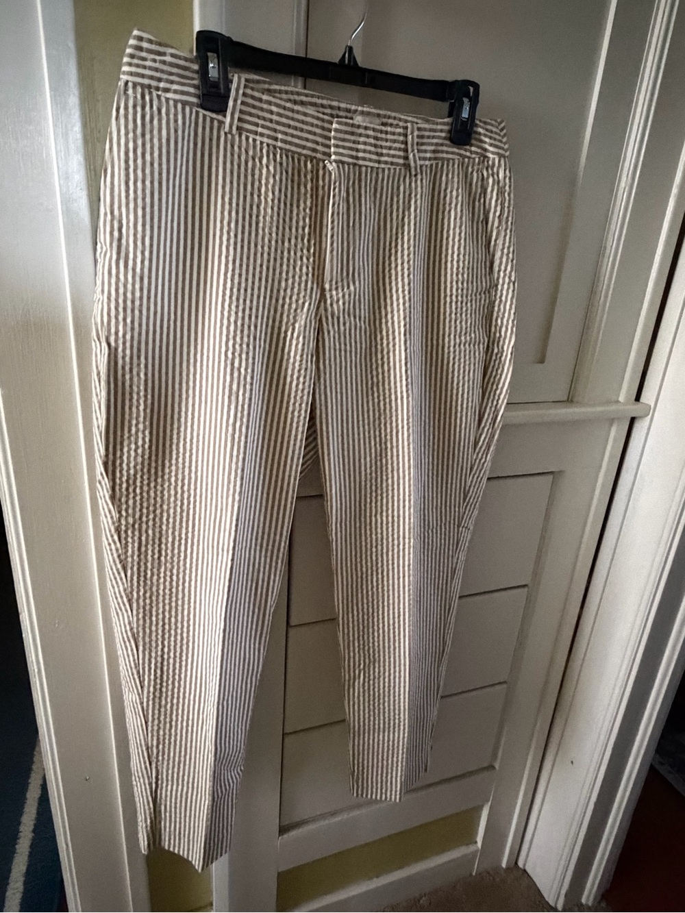 a new day Beige and White Striped Women's Trousers